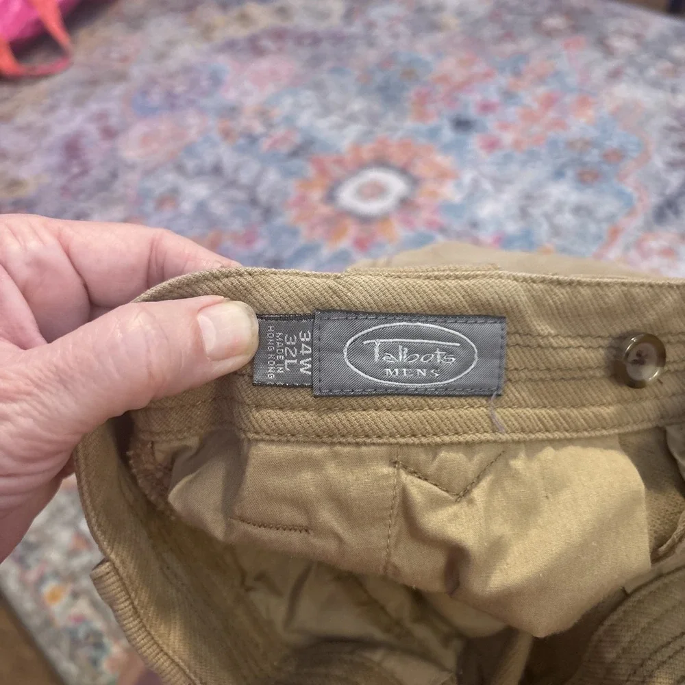 Men's‎ Talbots Micro Corduroy Beige Pants 34W32L